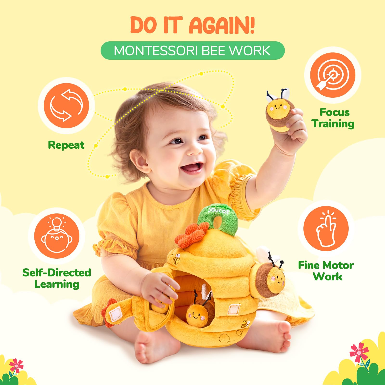 JoyCat Beehive can be hung as nursery decor or used on the go.