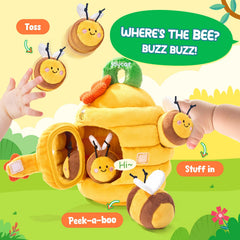 JoyCat Beehive toy features a mirror door for peekaboo and curiosity.