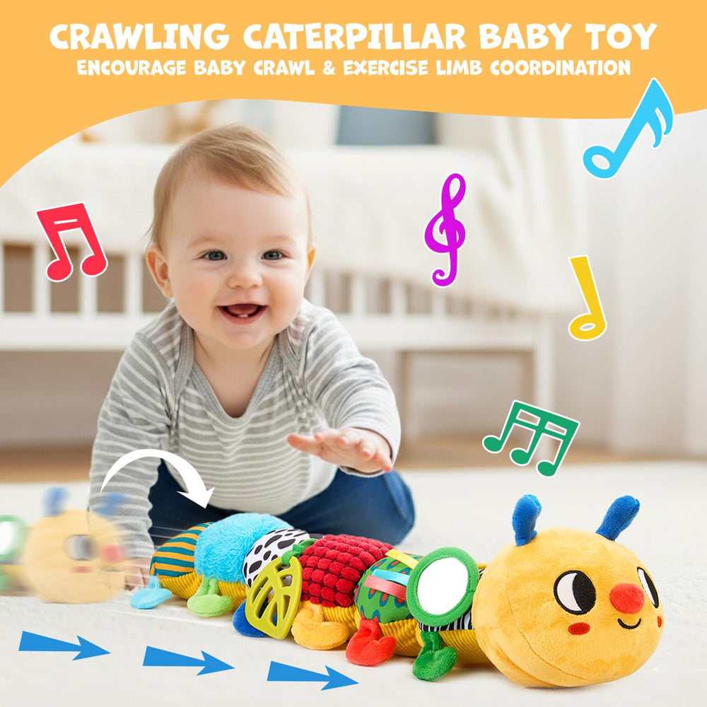 JoyCat Caterpillar bright colors and high-contrast patterns attract baby's attention