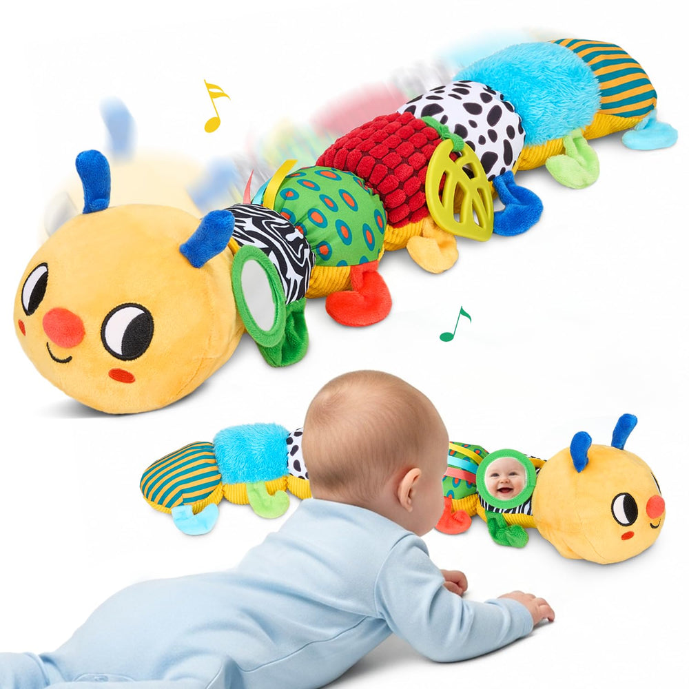 JoyCat Caterpillar toy face with music module for interactive tummy time
