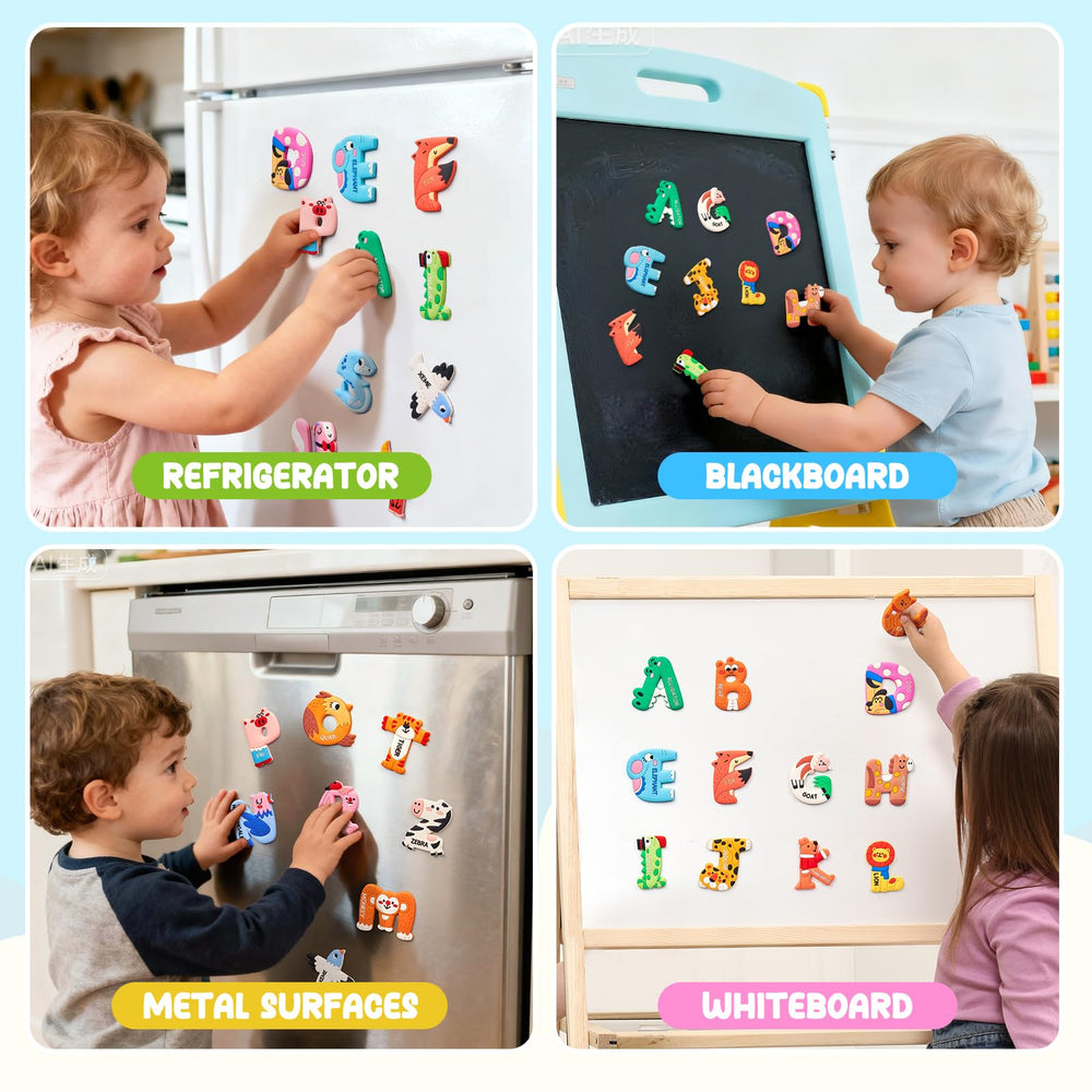 JoyCat fridge magnets add colorful educational decor while kids play.