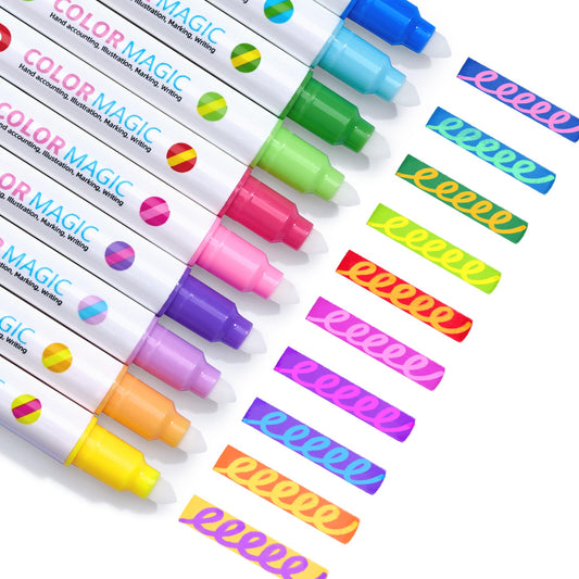 JoyCat color-changing highlighter pens front view with dual tips for art and note taking