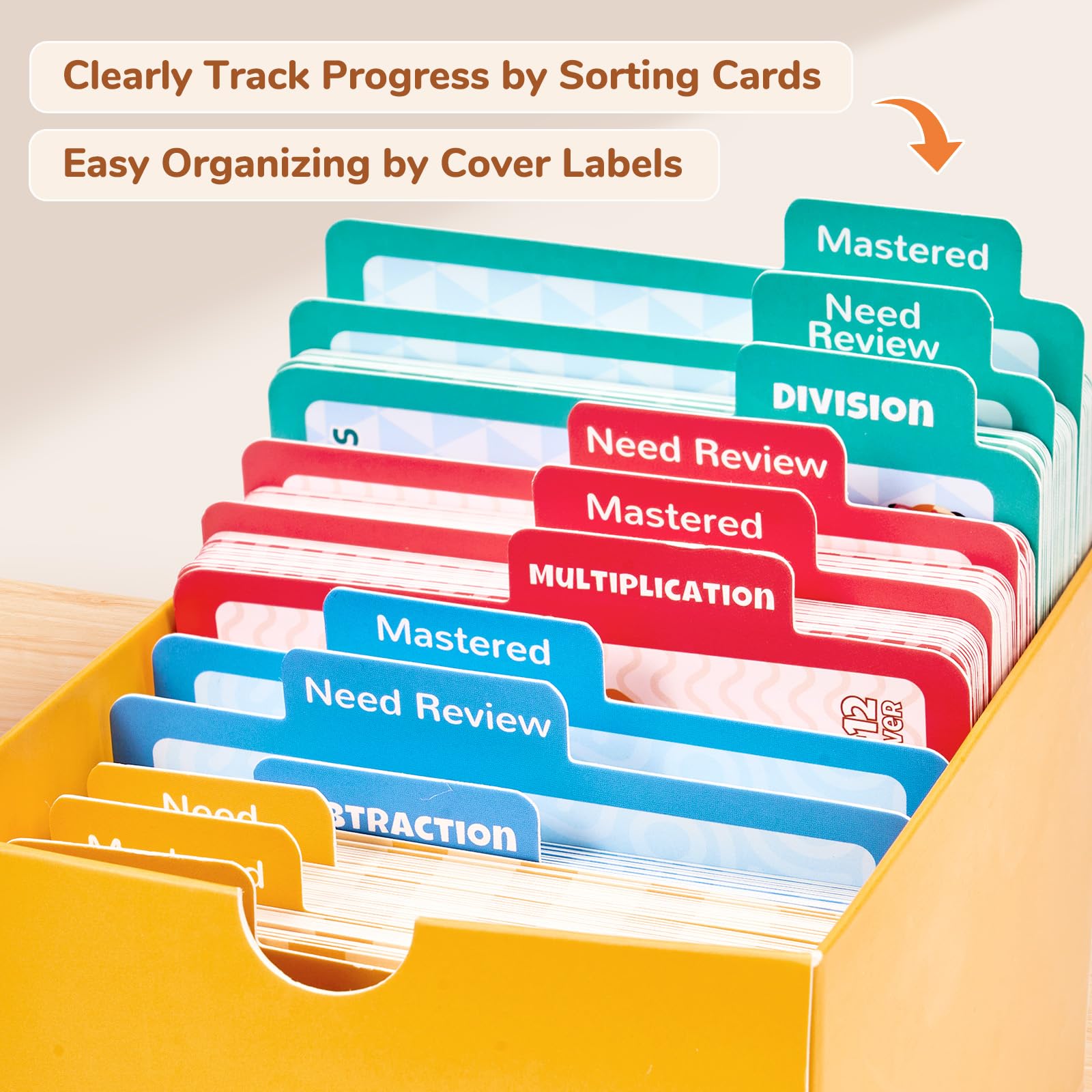 JoyCat color-coded rings: organize flash cards for easy transport.