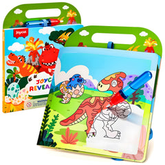 JoyCat dinosaur water coloring book cover showing color reveal for toddlers