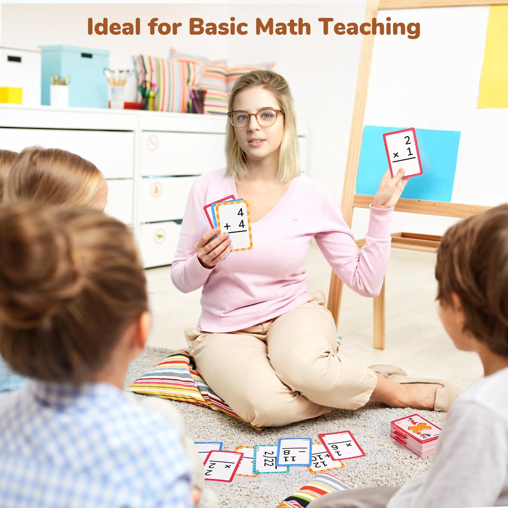 JoyCat division flash cards: practical back-to-back equations for practice.