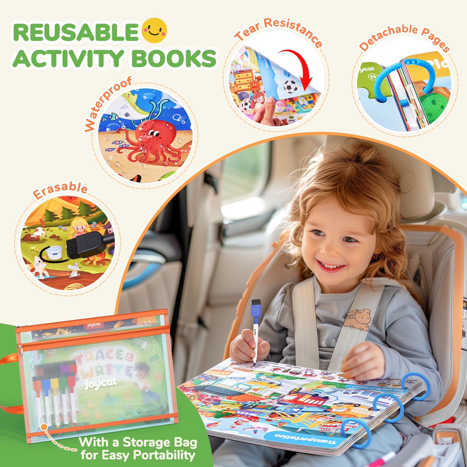 JoyCat Dry Erase Markers—vibrant, erasable ink for repeated practice.