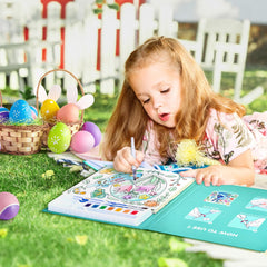 JoyCat Easter-themed pages showcase vibrant colors and friendly shapes.