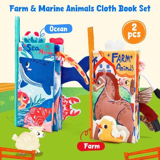 JoyCat farm book detachable squeaky duck encourages gripping and sensory play.