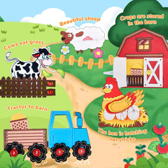 JoyCat Farm Busy Book Velcro zipper practice supports practical life skills