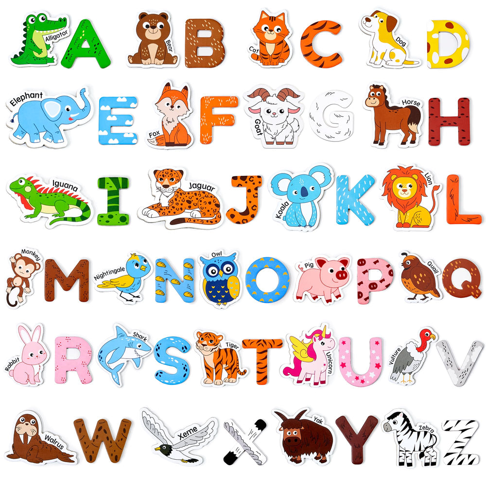 JoyCat animal magnets for the fridge support playful learning.