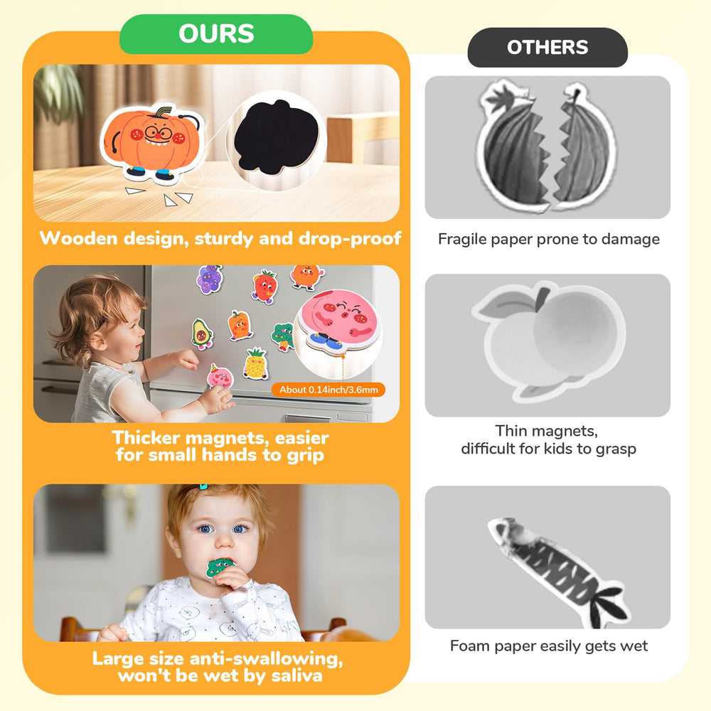 JoyCat broccoli magnet encourages recognition of greens during interactive learning.