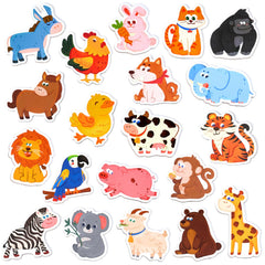 JoyCat wooden fridge magnets collection of animal magnets for playful learning.