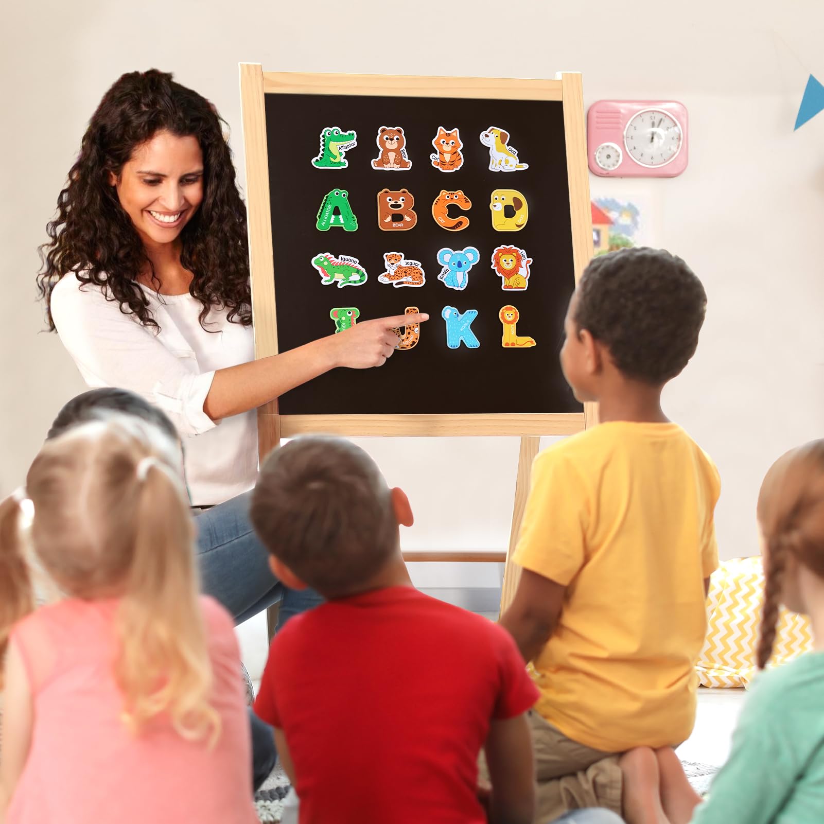 JoyCat magnets help with letter recognition and spelling practice