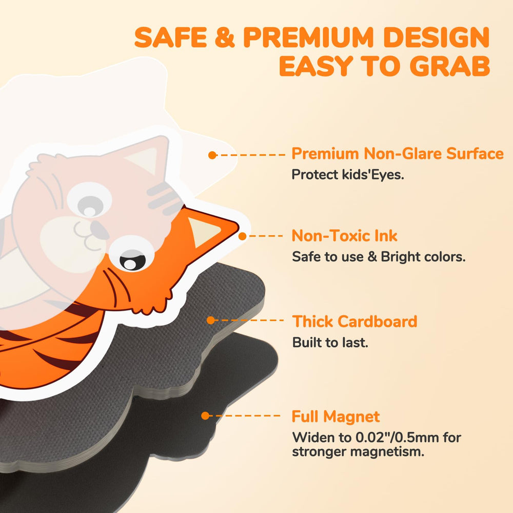 JoyCat magnets with safe rounded edges for kid-friendly use