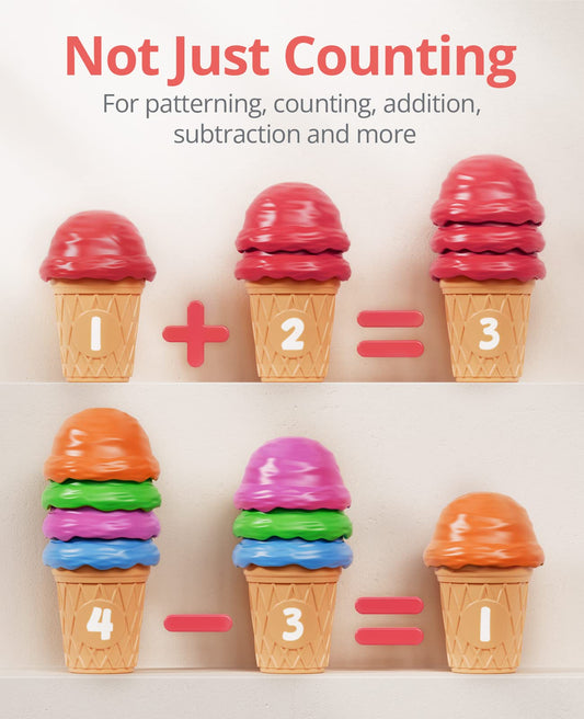 JoyCat ice cream cones with numbers help kids practice sequence recognition.