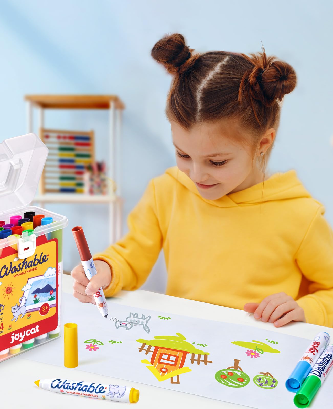 JoyCat 24 colors support varied coloring activities, from shading to bold outlines.