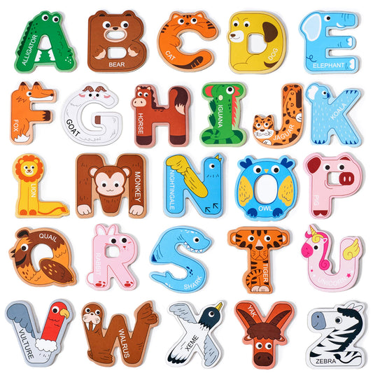 JoyCat alphabet magnet A with alligator illustration for early letter recognition