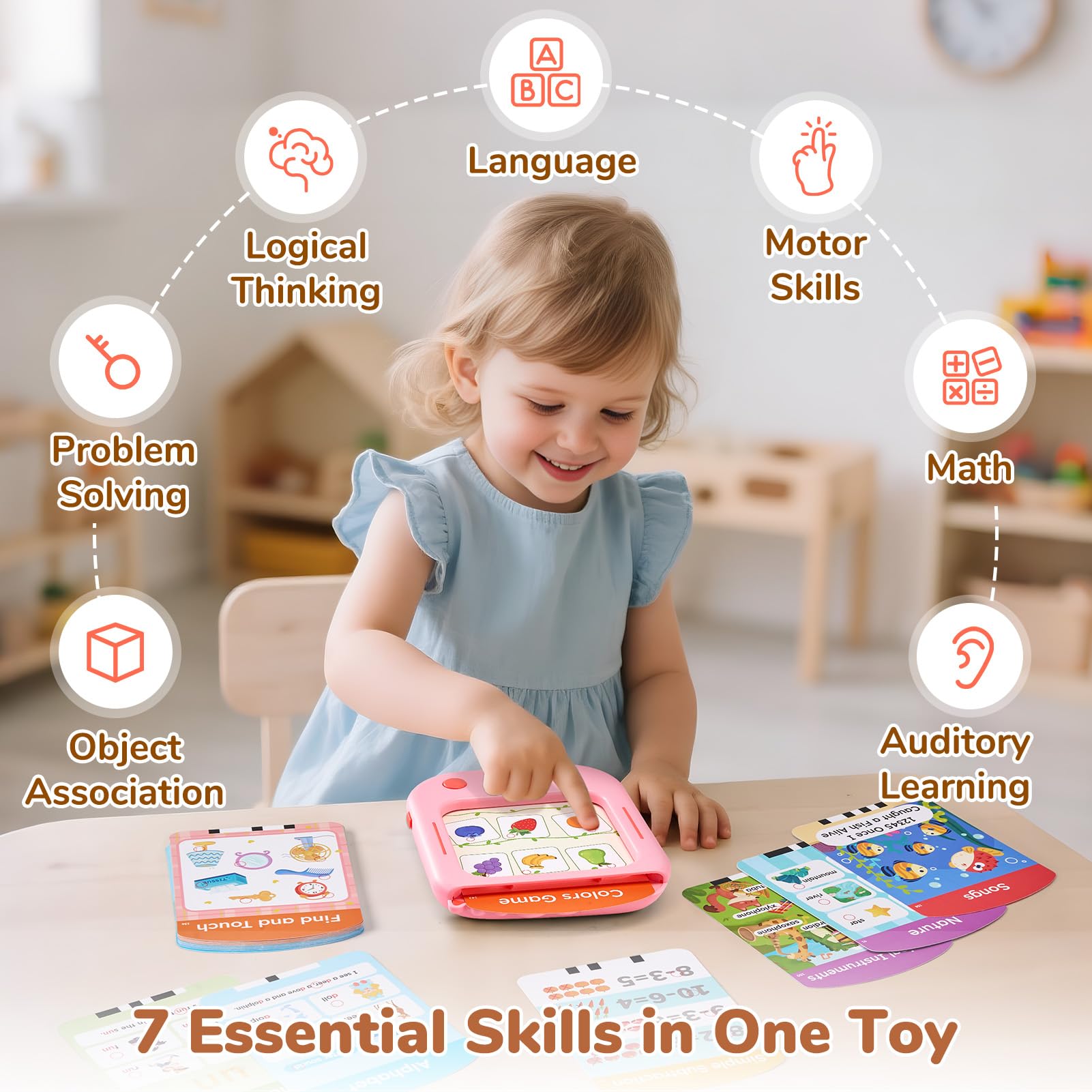 JoyCat letters and numbers cards set supporting self-directed learning.