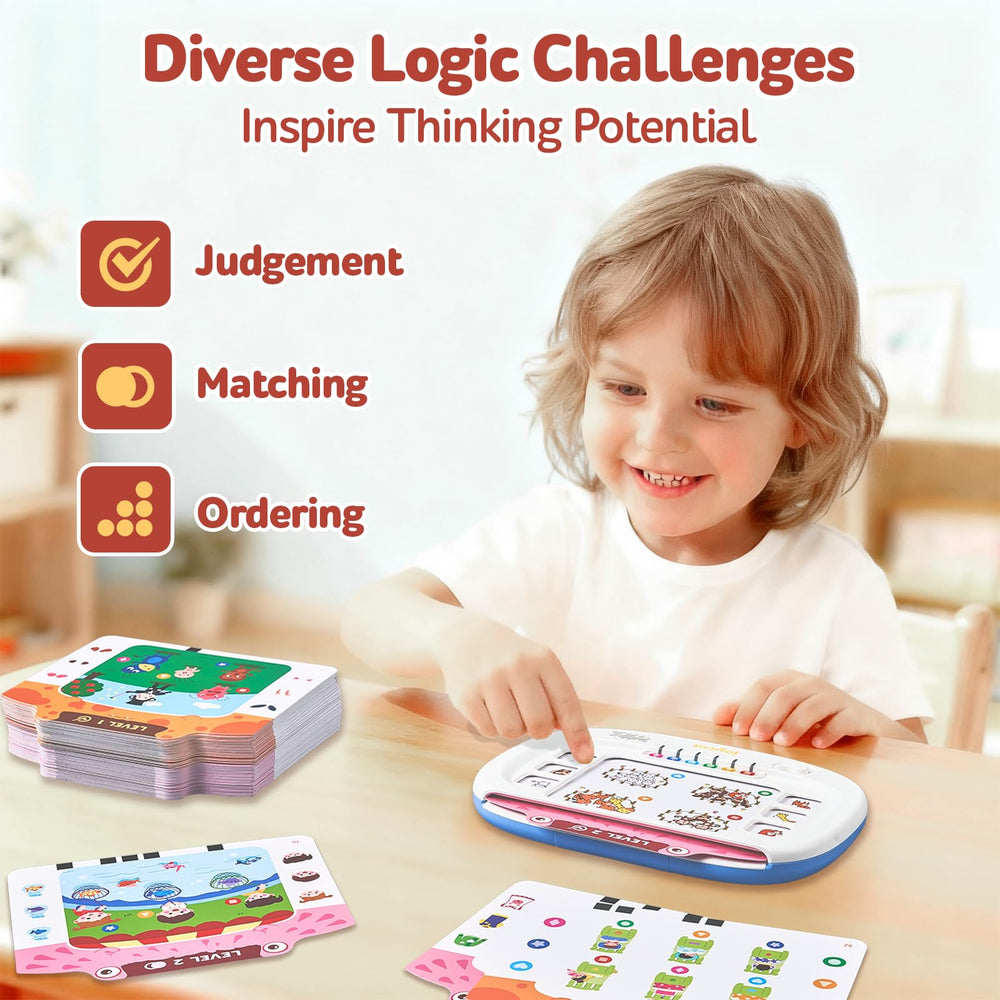 JoyCat logic modes build focus and memory through repeatable, rewarding challenges.