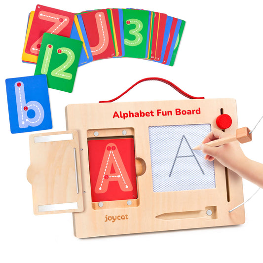 JoyCat magnetic letter tracing board for toddlers with guided strokes