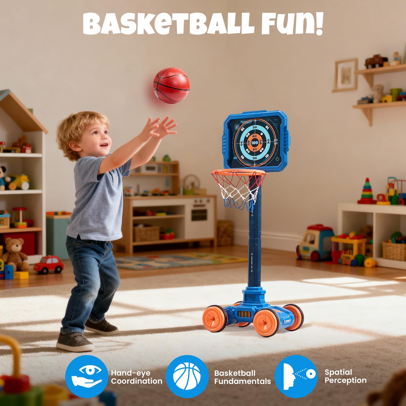 JoyCat mini basketball supports small hands in easy grip and throw