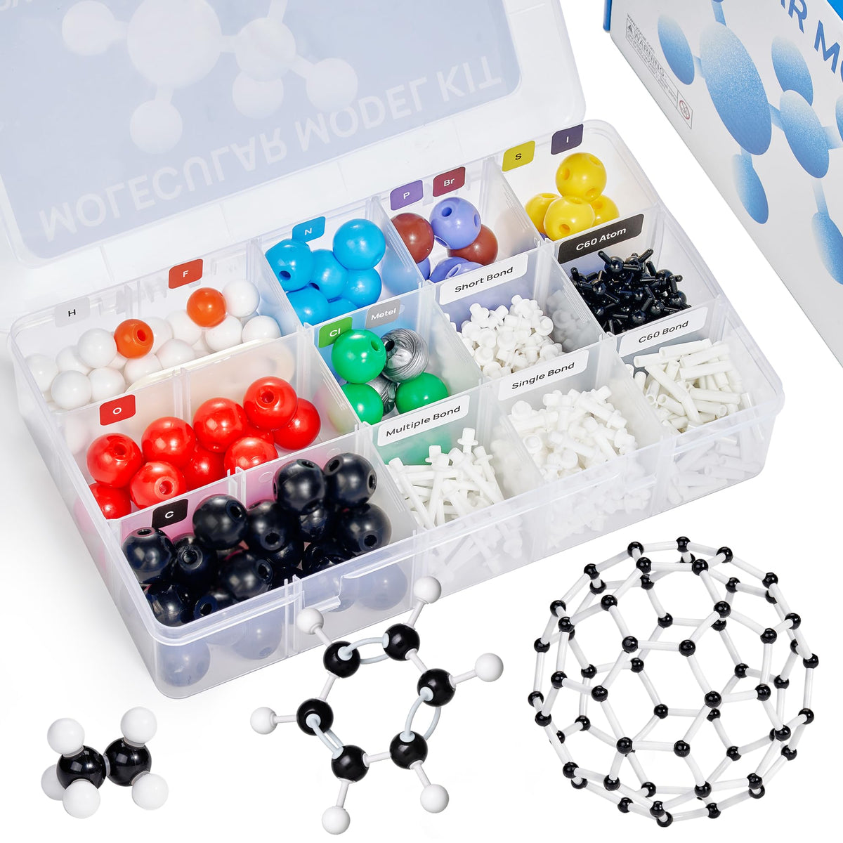 JoyCat Molecular Model Kit contents for hands-on chemistry learning.