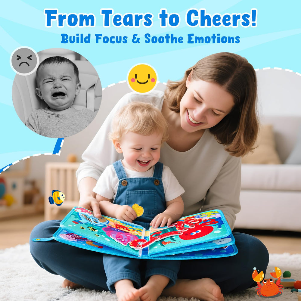JoyCat Ocean Busy Book bead threading page enhances fine motor coordination