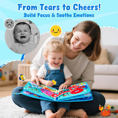 JoyCat Ocean Busy Book bead threading page enhances fine motor coordination