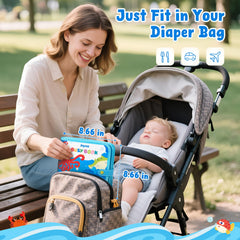 JoyCat Ocean Busy Book hook-and-loop page promoting independent fastening