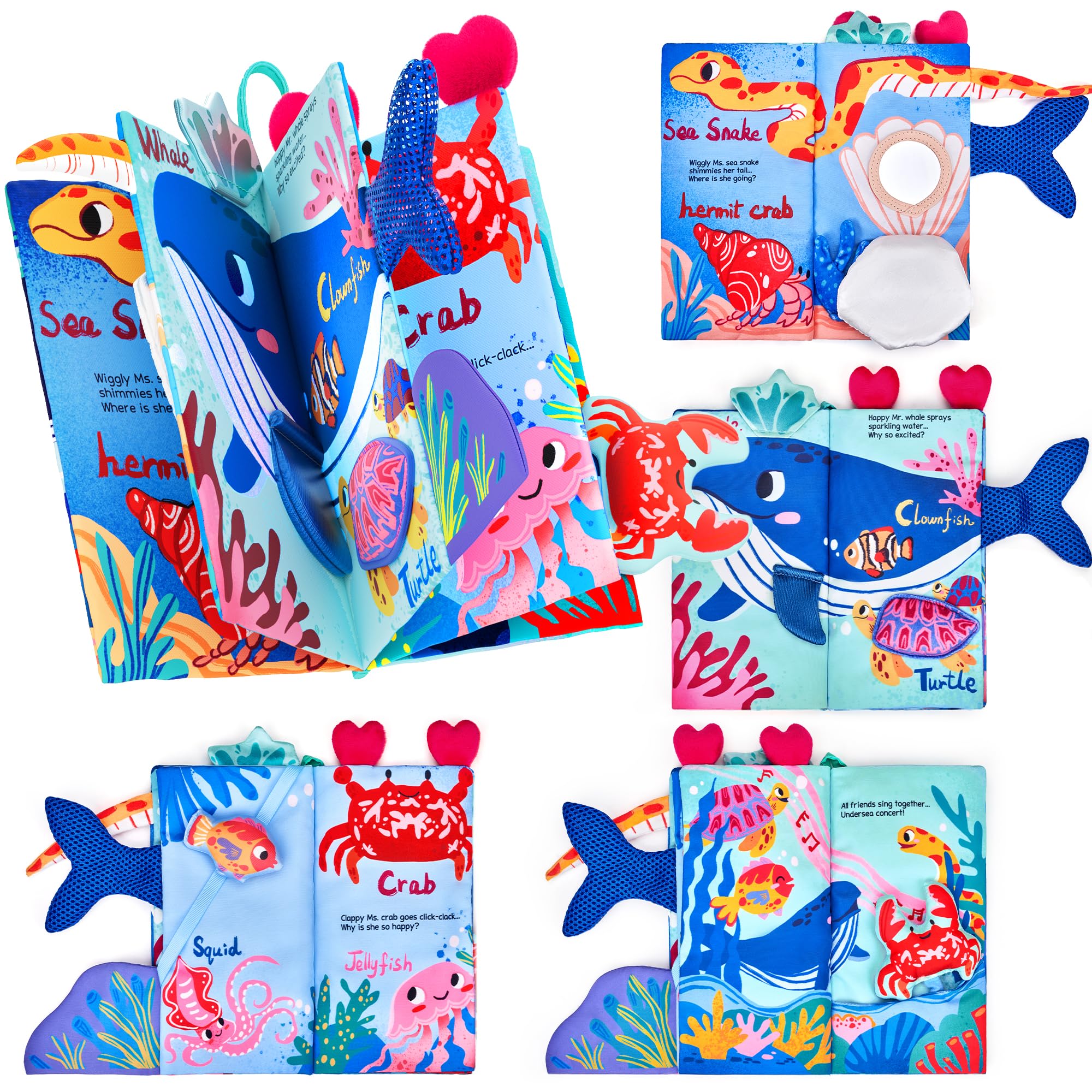 JoyCat Ocean Tummy Time Mirror encourages head lifting during tummy time.