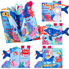 JoyCat Ocean Tummy Time Mirror encourages head lifting during tummy time.