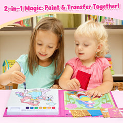 JoyCat Paint with Water Coloring Book inside page—easy color blending for focused art exploration.