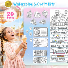 JoyCat Paint with Water pages opened—vivid scenes spark hands-on coloring fun.