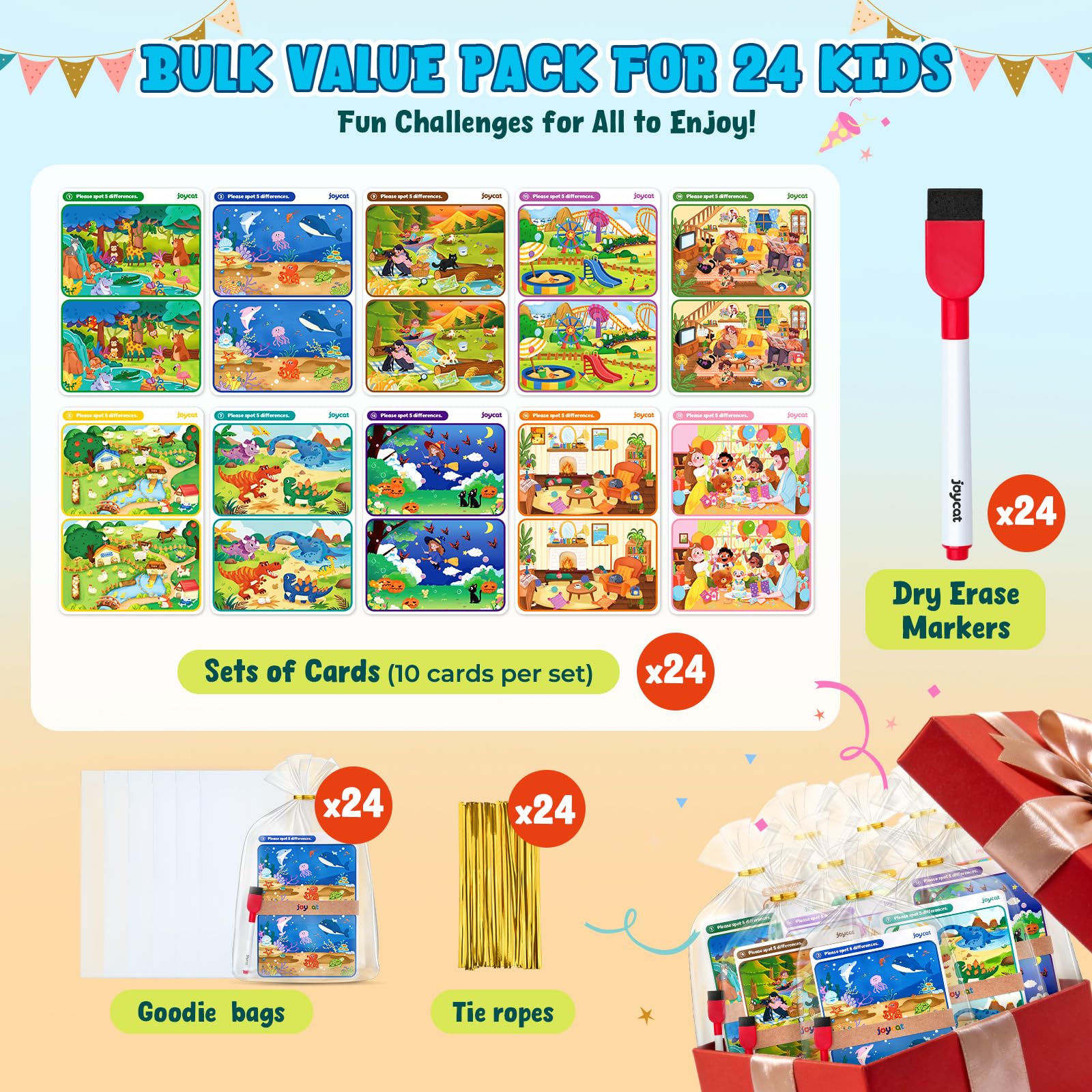 JoyCat bulk party favors for birthdays and celebrations.