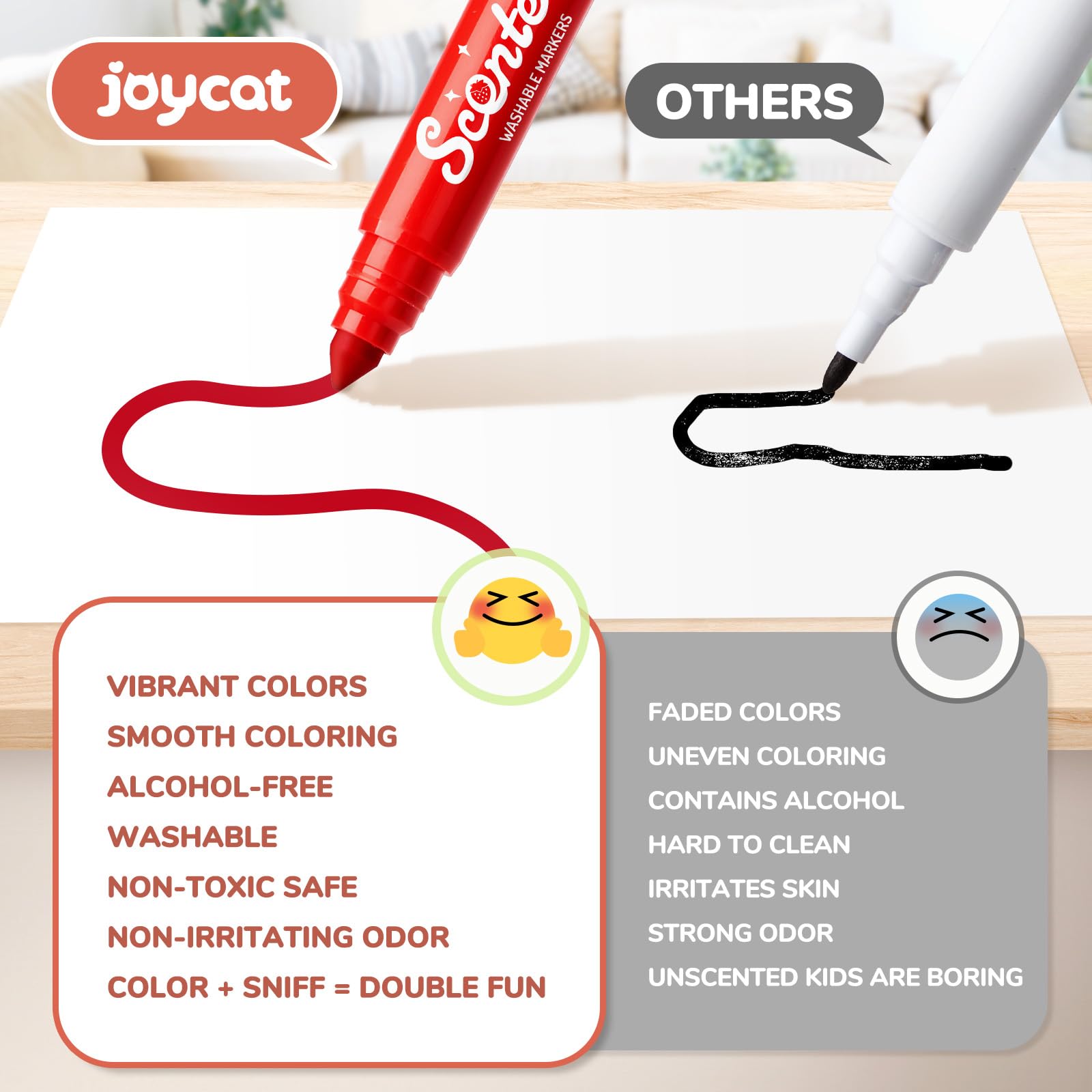 JoyCat classroom-friendly markers ideal for arts and crafts activities.