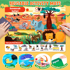 JoyCat Barnyard Bash mats enhance observation on road trips and quiet play