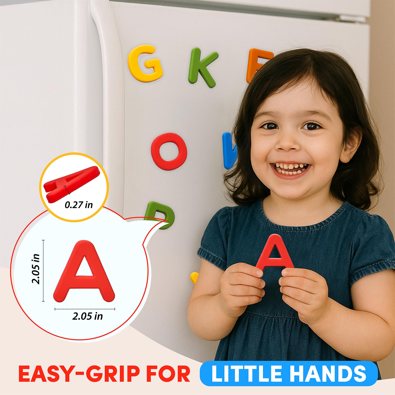 JoyCat letters have soft rounded edges for safe toddler play