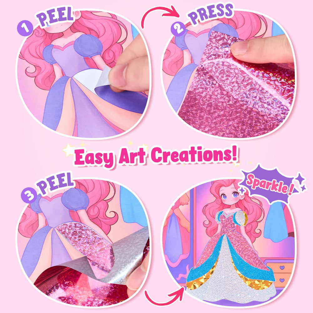 JoyCat sparkling craft art princess design—glitter accents reveal dazzling princess artwork.