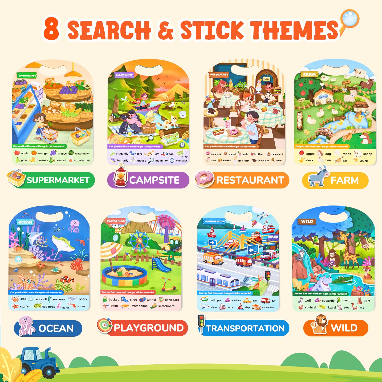 JoyCat jelly stickers on Wild theme mats spark imaginative play