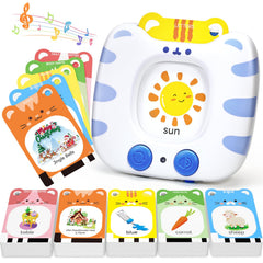 JoyCat Talking Flash Cards reader demonstrates voice-enabled learning for toddlers.