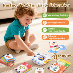 JoyCat Talking Flash Cards storage bag keeps the set organized for travel.