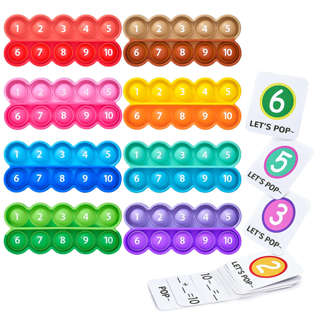 JoyCat ten-frame boards in eight bold colors for hands-on early math exploration.