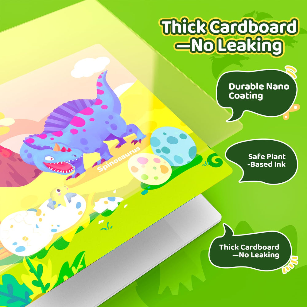 JoyCat thick-paper pages with leak-proof design for active kids
