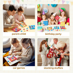 JoyCat Tic Tac Toe back-of-bag gameboard adds variety for on-the-go play.