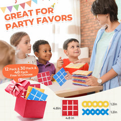 JoyCat Tic Tac Toe pieces are colorfully easy to store after play.