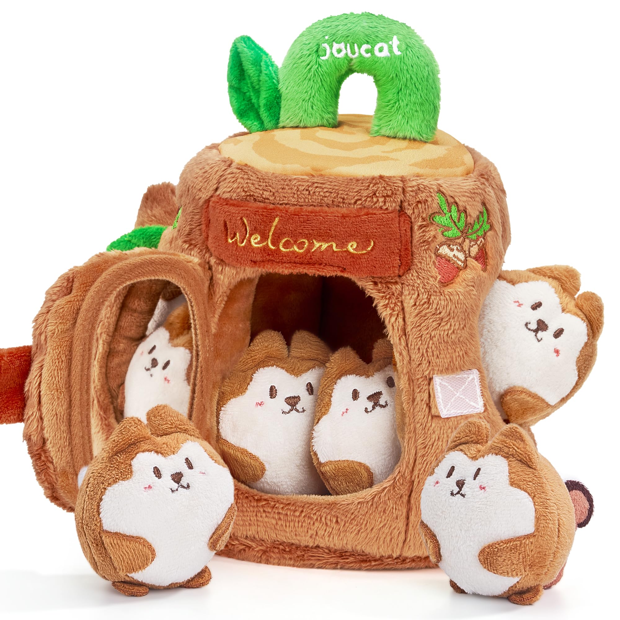 JoyCat Treehouse forest-themed sensory experience engages visual curiosity and tactile exploration.