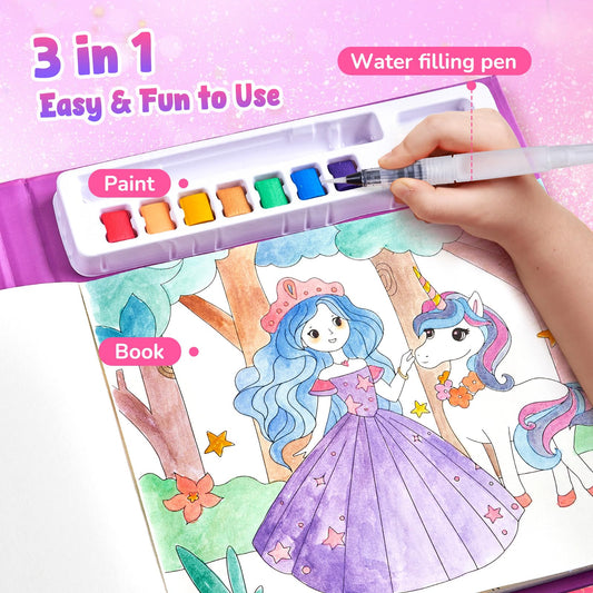JoyCat watercolor paints set with sparkle encourages bright, engaging artwork.