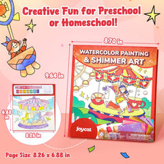 JoyCat watercolor paints set with seven colors; easy to use for budding artists and color blending.