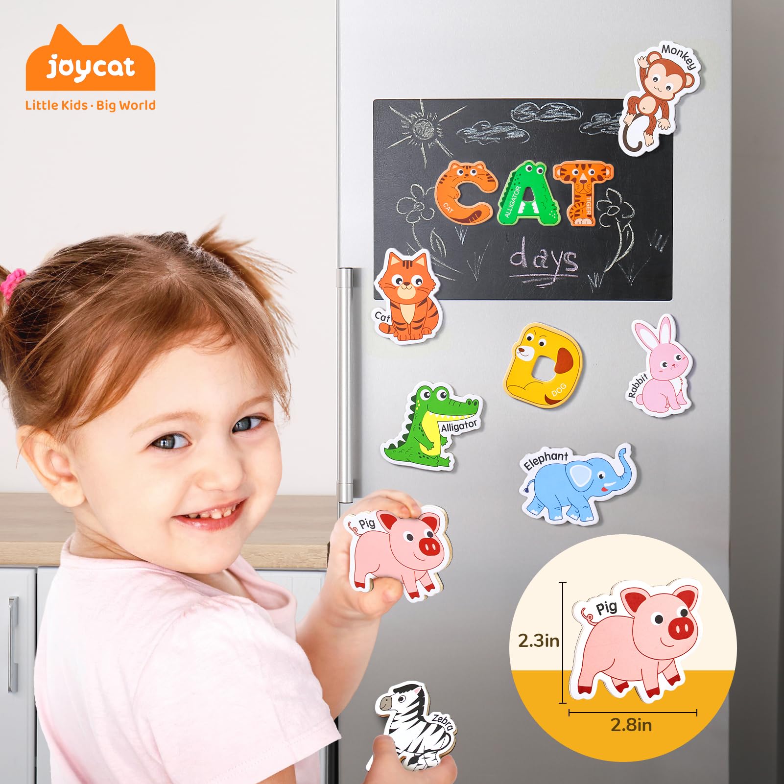 JoyCat wooden magnets use non-toxic inks for safe creative exploration.