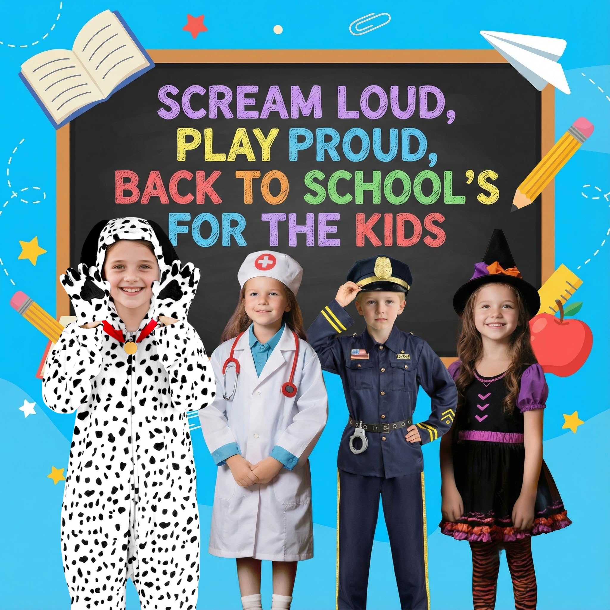 Joycover Dalmatian costume kids for Halloween dress-up, parties, and stage fun.
